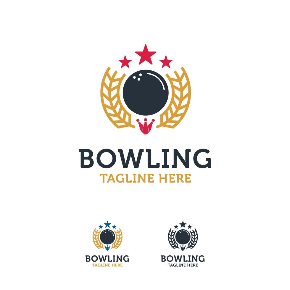 modello di vettore di distintivo sportivo logo squadra di bowling professionale