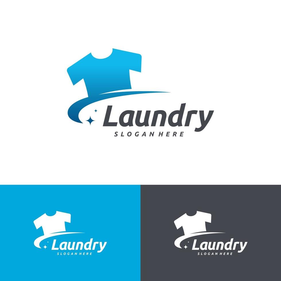 disegni di logo di lavanderia, modello di vettore di concetto di disegni di logo di lavaggio di stoffa