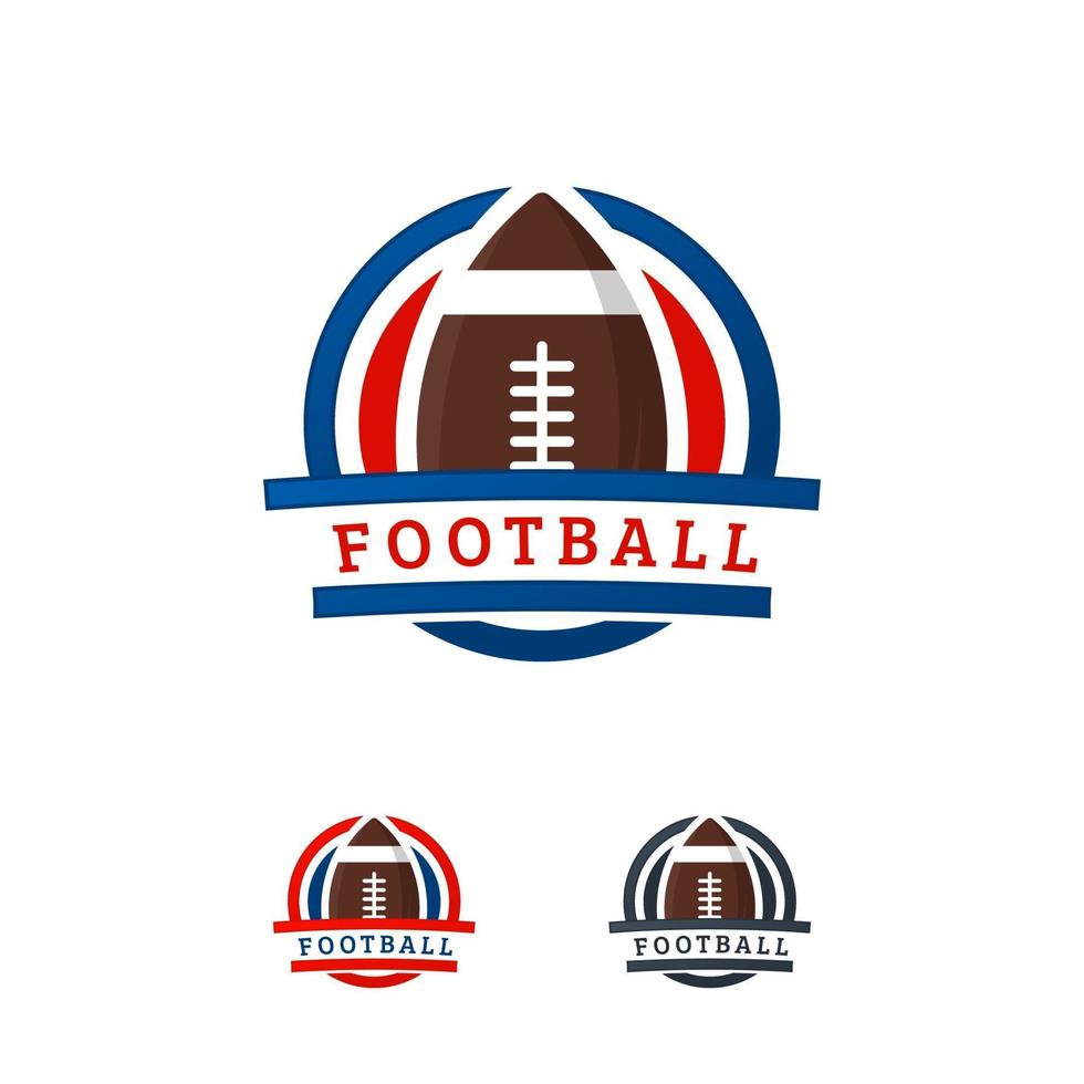 modello di distintivo del logo di football americano, distintivo del logo di rugby vettore