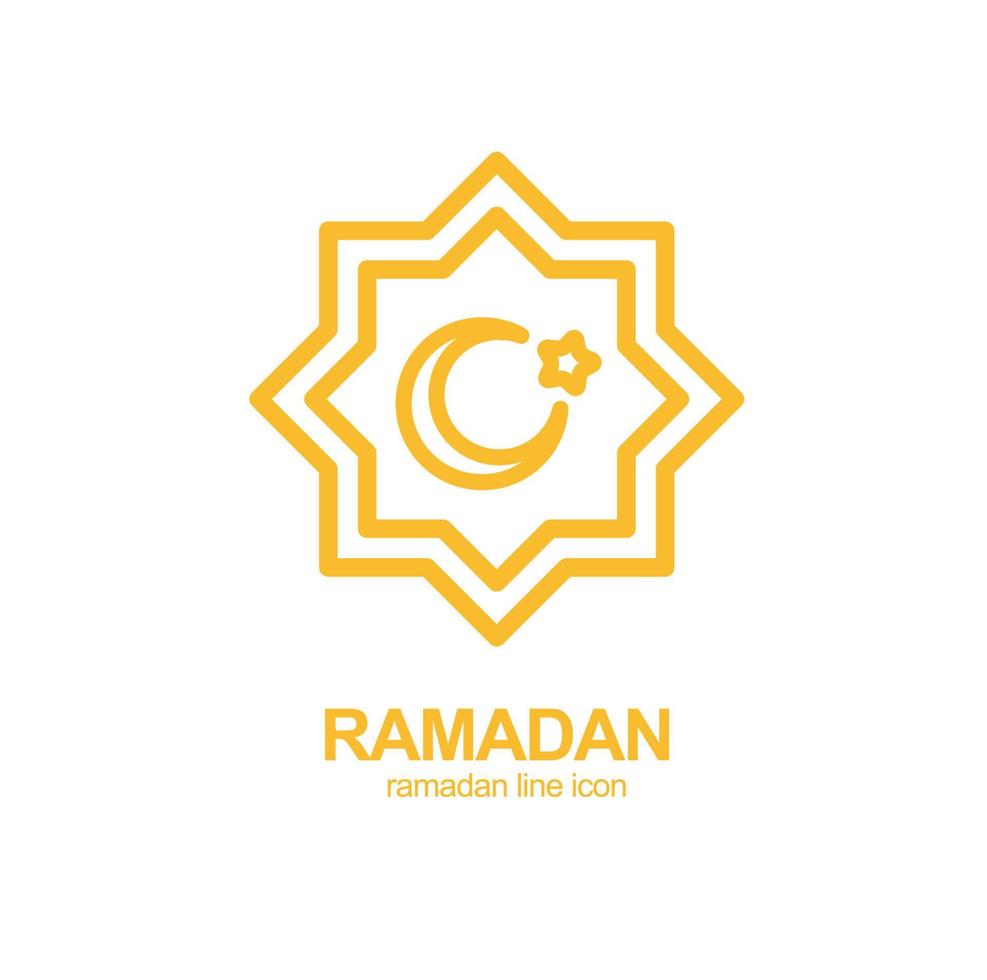 Ramadan mezzaluna Luna cartello magro linea icona emblema concetto. vettore