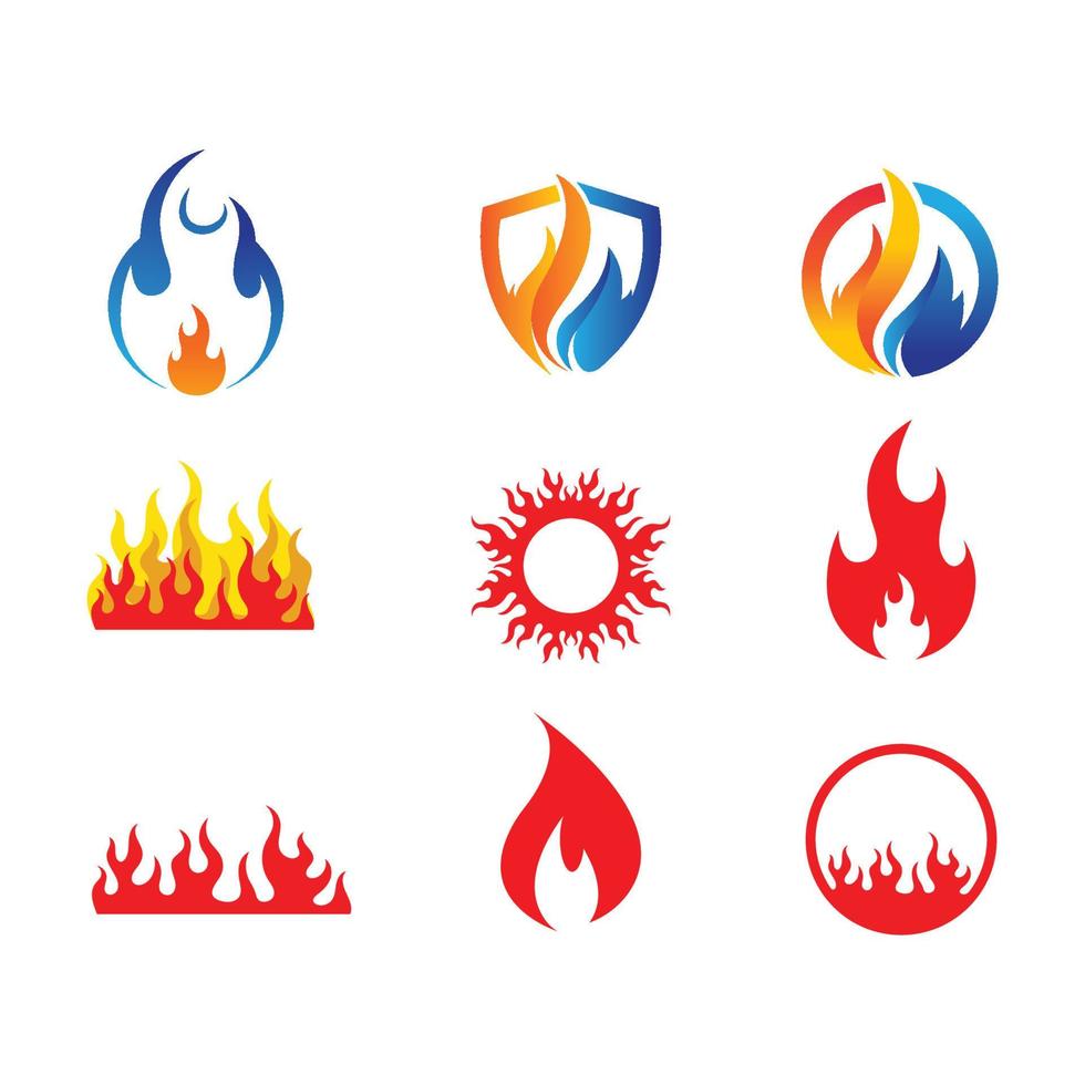 fuoco fiamma logo icona illustrazione vettoriale design