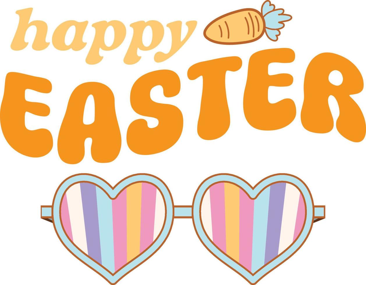 contento Pasqua Groovy svg disegno, Pasqua coniglietto citazioni design vettore