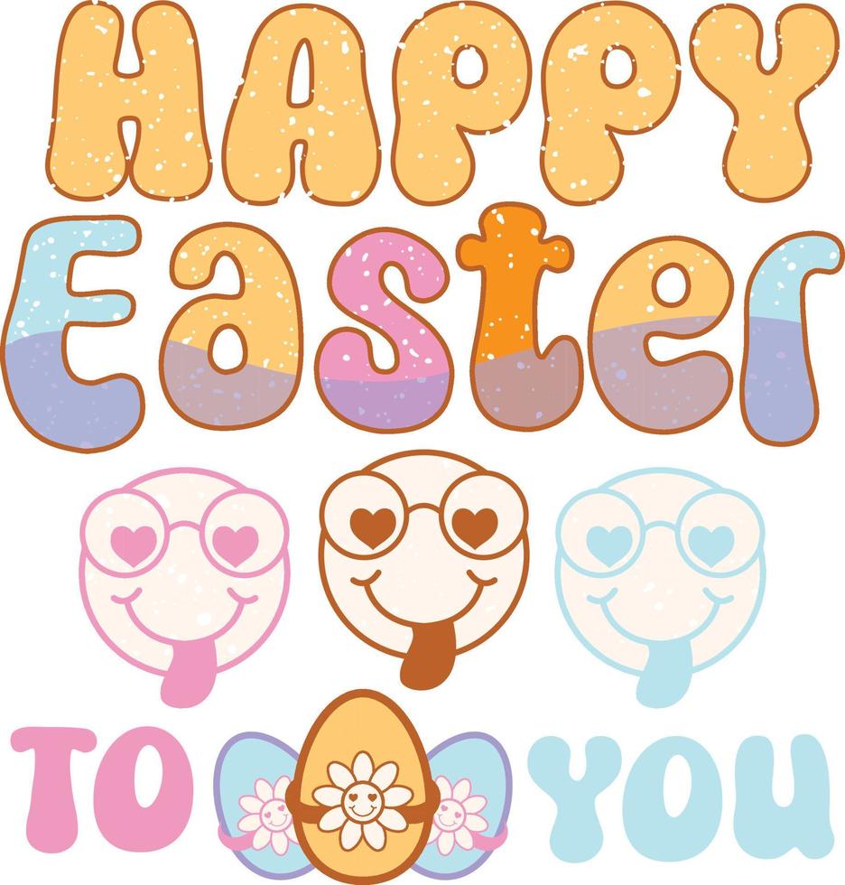 contento Pasqua Groovy svg disegno, Pasqua coniglietto citazioni design vettore