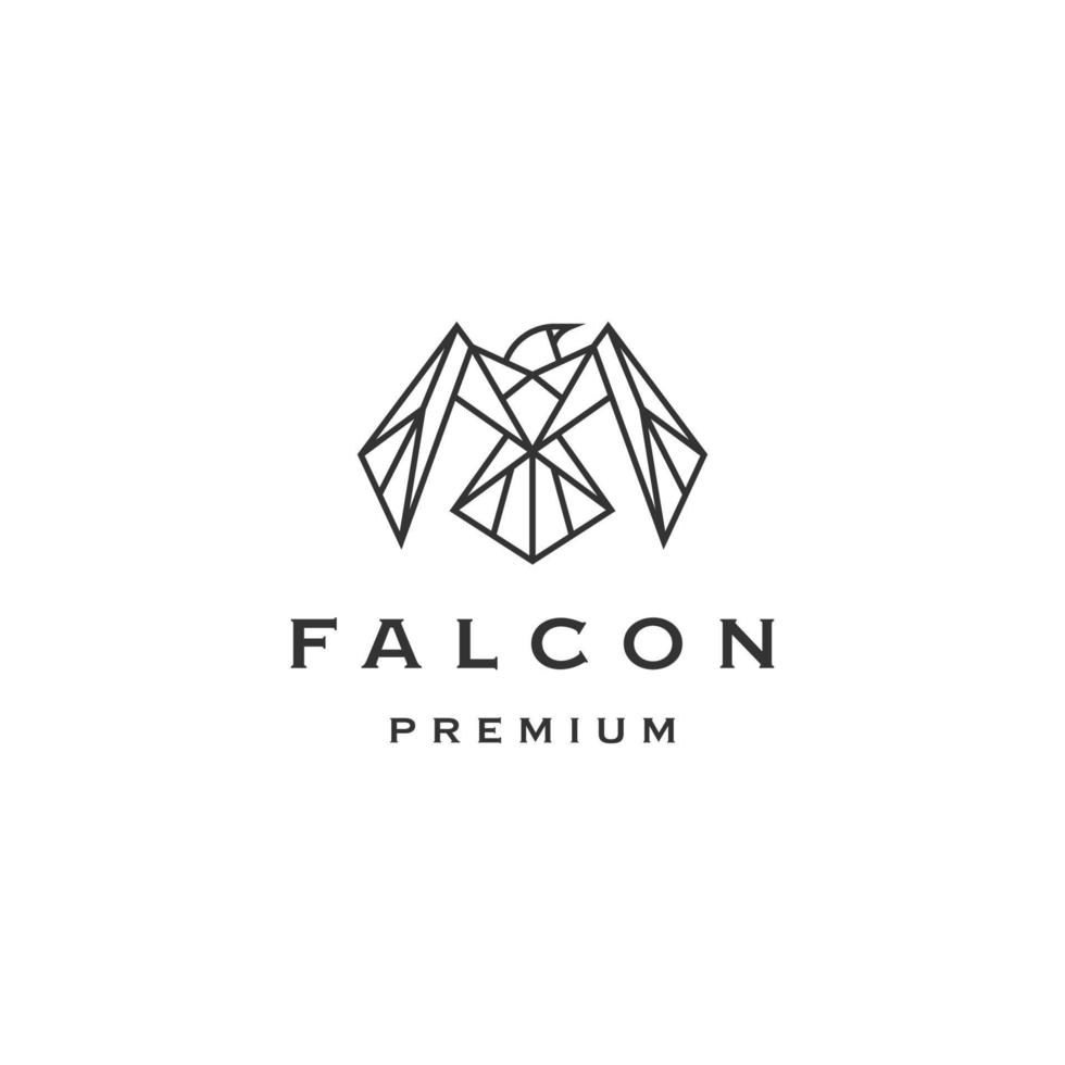 falco linea arte logo design modello piatto vettore