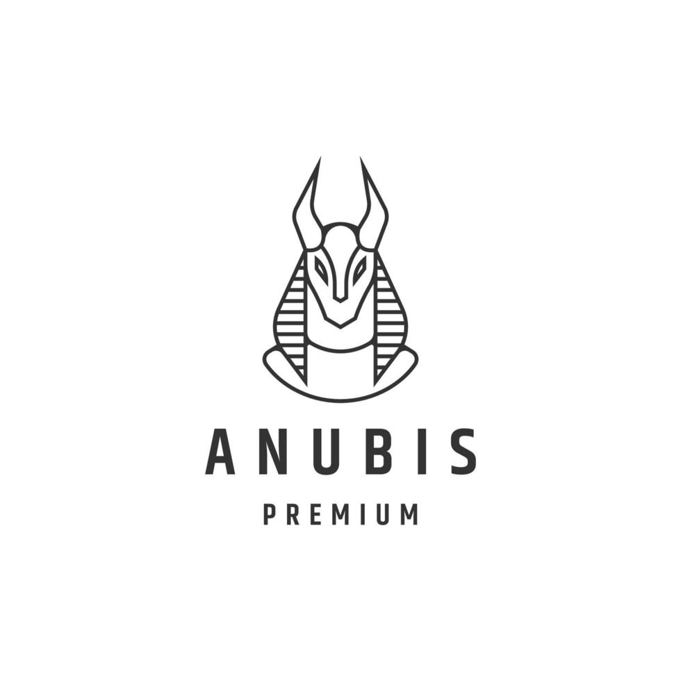 anubis logo design modello piatto vettore