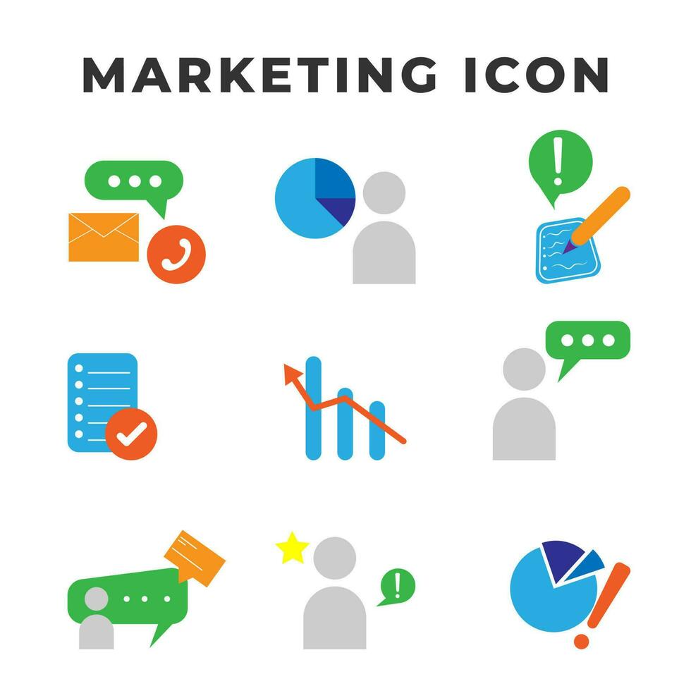 digitale marketing icona impostare. contenente seo, contenuto, sito web, sociale media, i saldi e in linea pubblicità. solido vettore simbolo collezione.