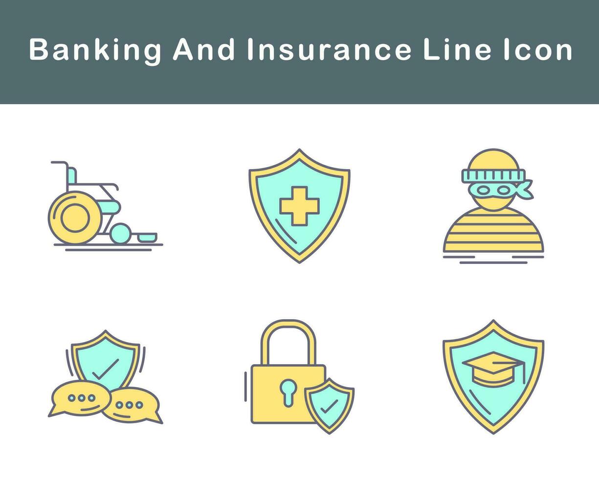bancario e assicurazione vettore icona impostato