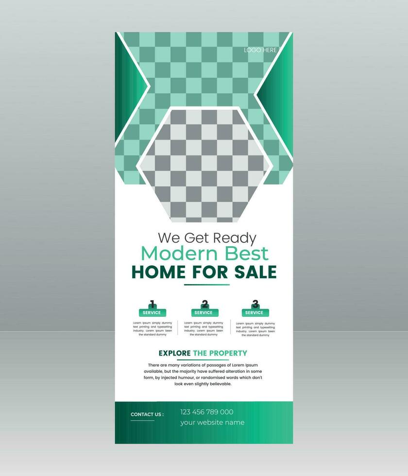 banner roll up immobiliare vettore