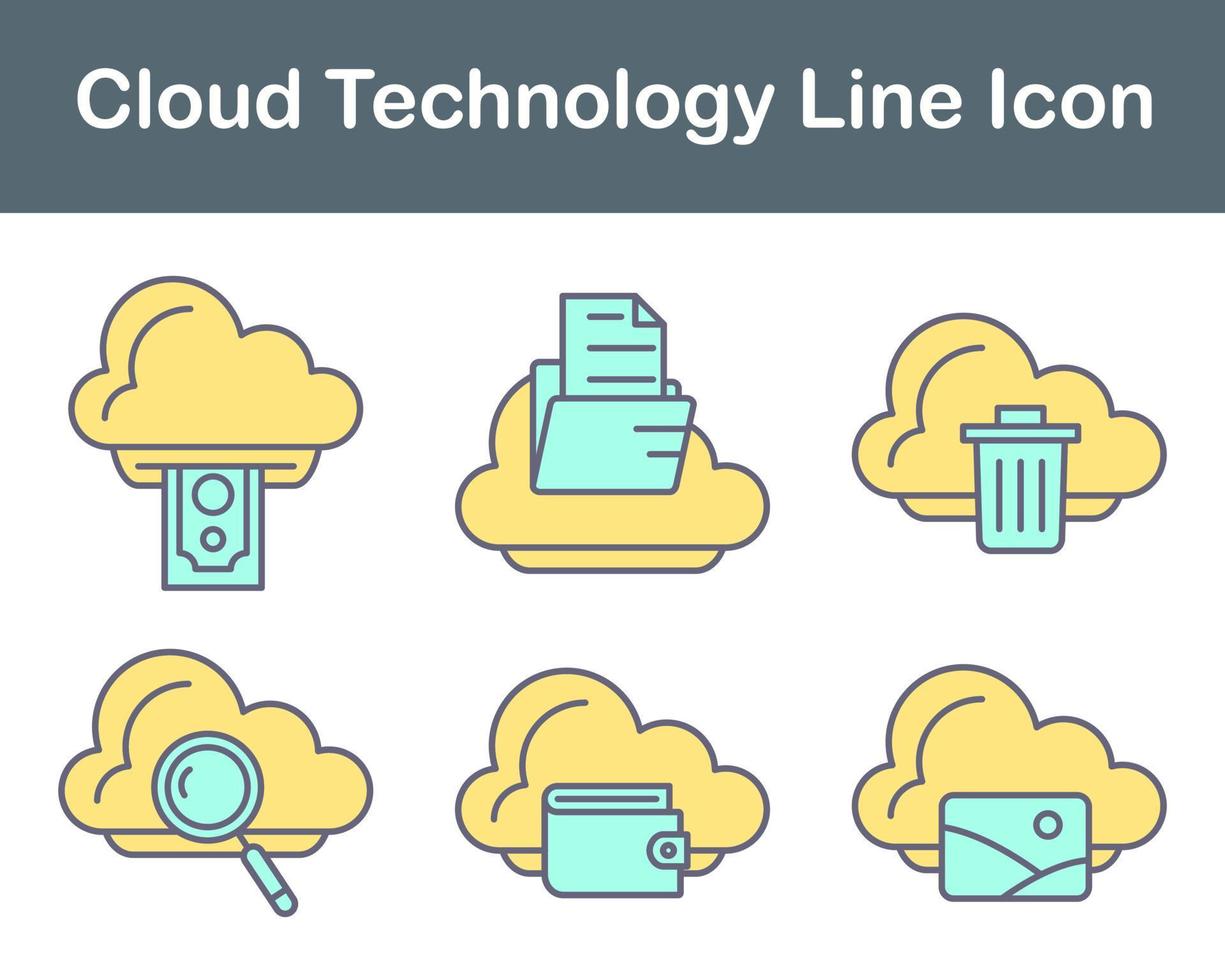 nube tecnologia vettore icona impostato