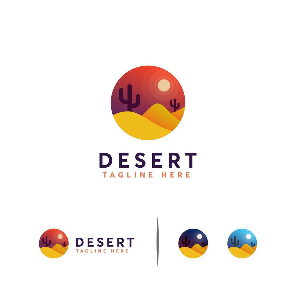 il logo del deserto progetta il vettore di concetto, simbolo iconico del deserto