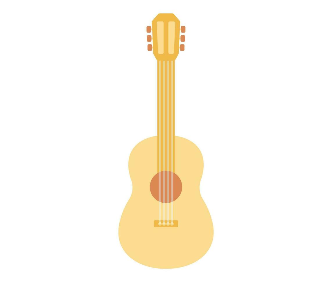 classico di legno acustico chitarra icona. musicale corda strumento. vettore piatto illustrazione