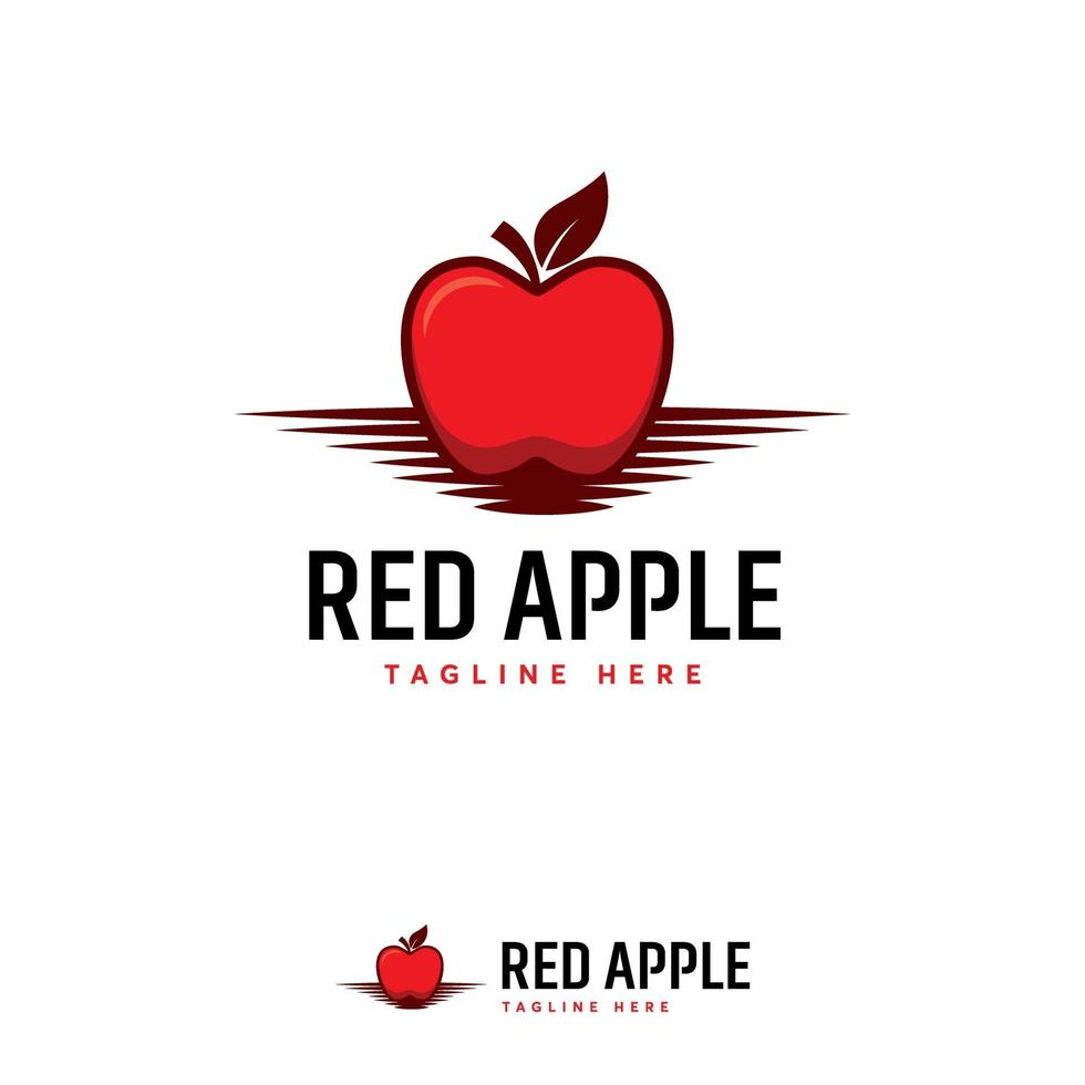 vettore di disegni di logo di frutta mela rossa, logo del negozio di frutta