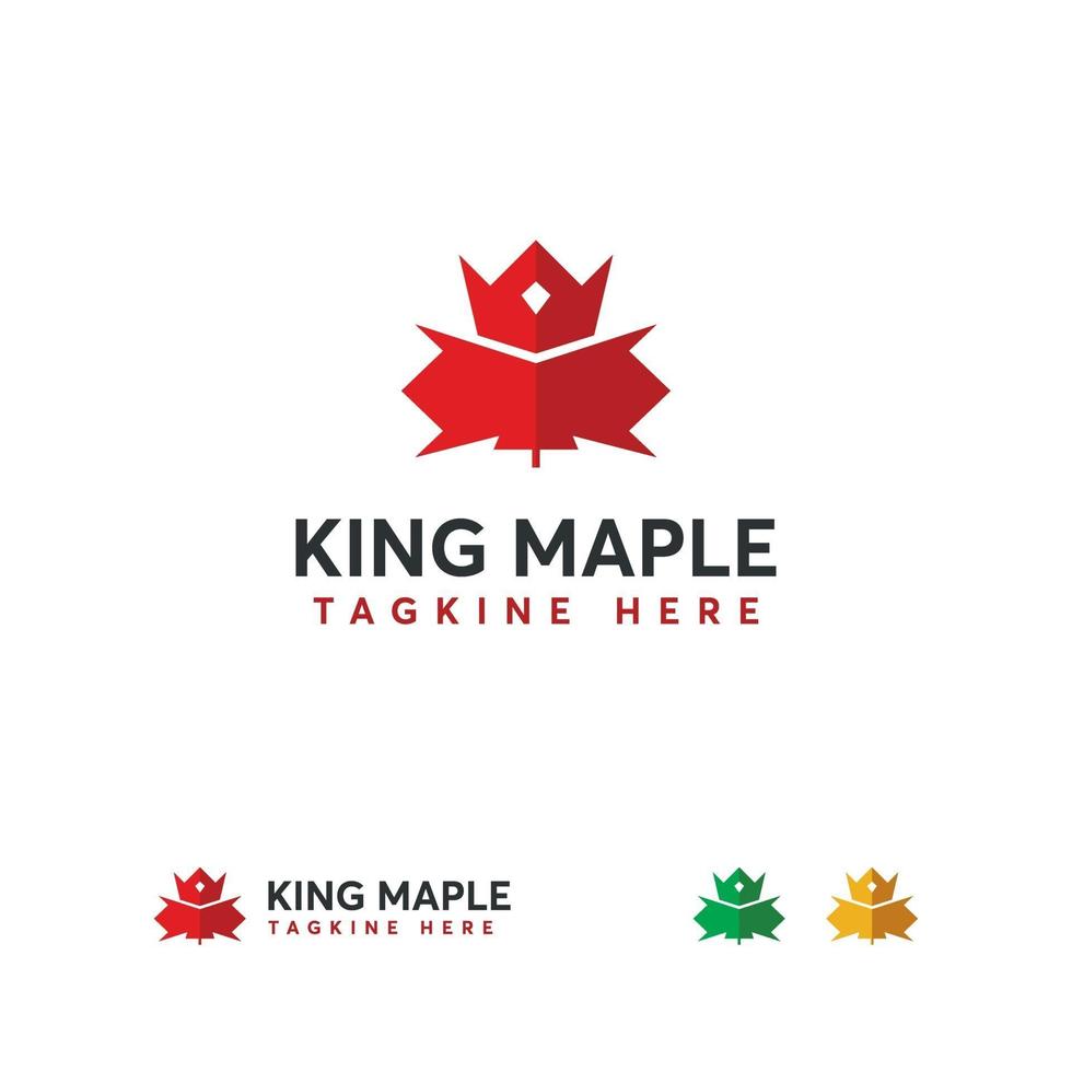 logo king maple progetta vettore di concetto, logo foglia canadese, modello logo re canadese