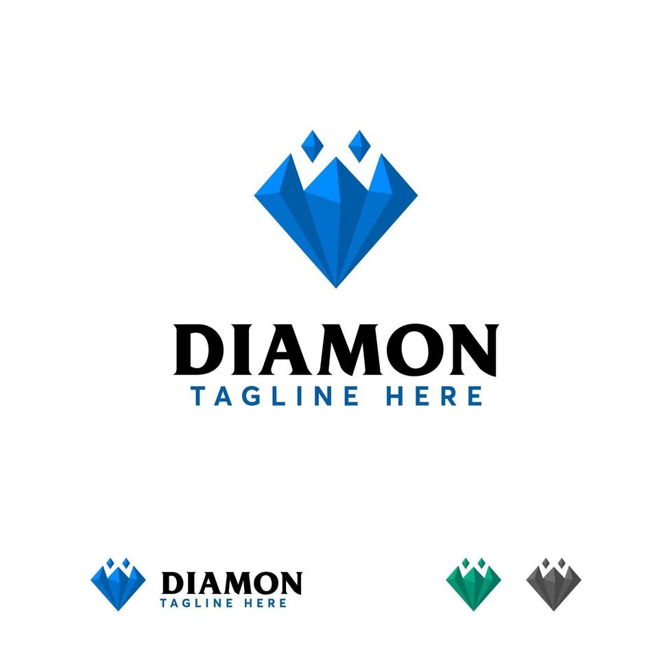 diamante logo disegni concetto vettoriale, modello logo gioielli vettore
