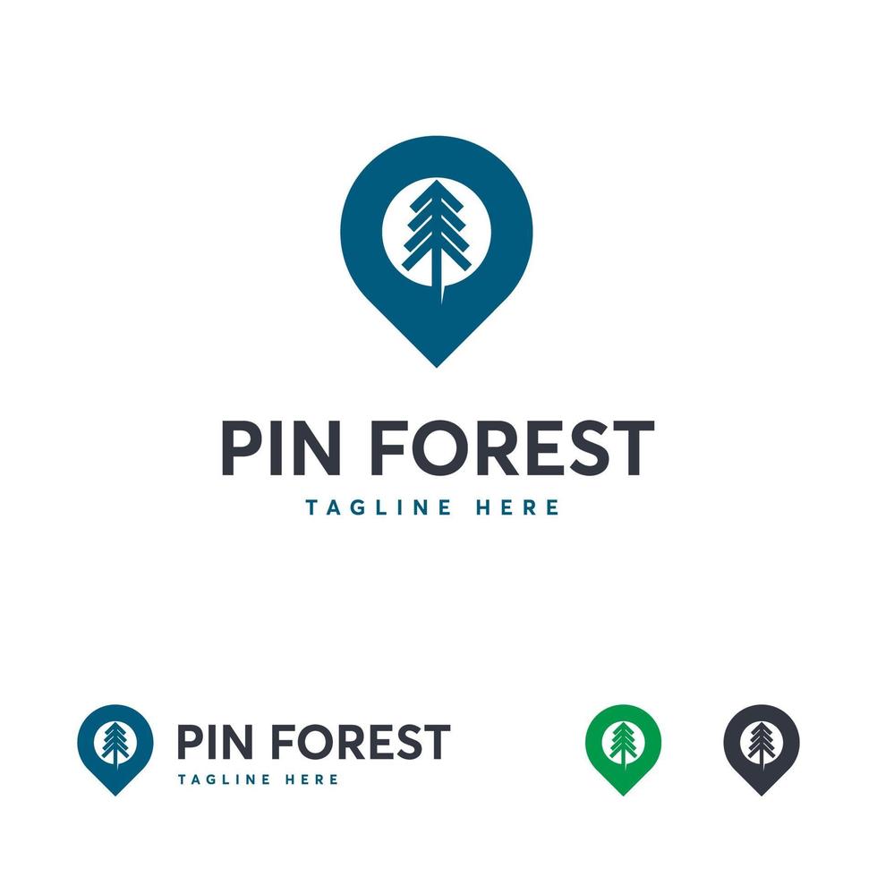 pin disegni logo foresta, modello di logo viaggio nella foresta vettore