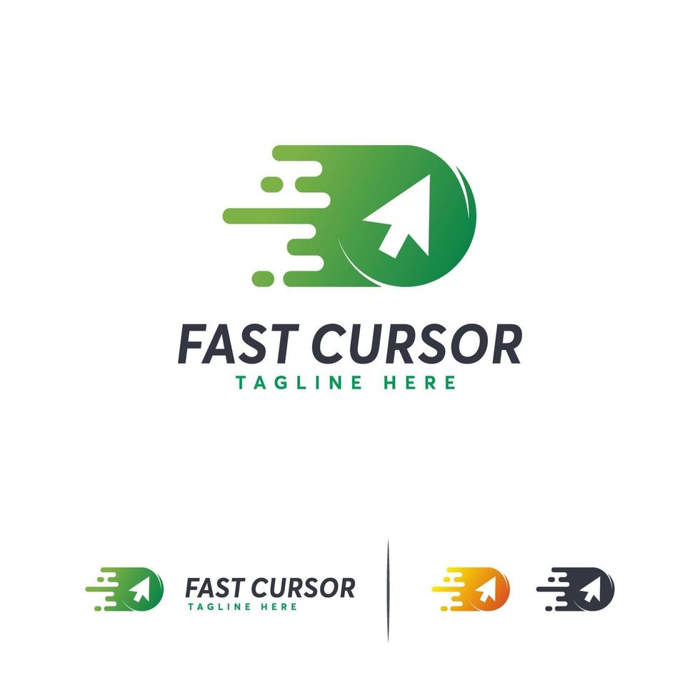 vettore di concetto di design logo cursore veloce, modello logo online