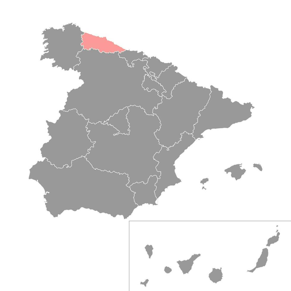 asturie carta geografica, Spagna regione. vettore illustrazione.