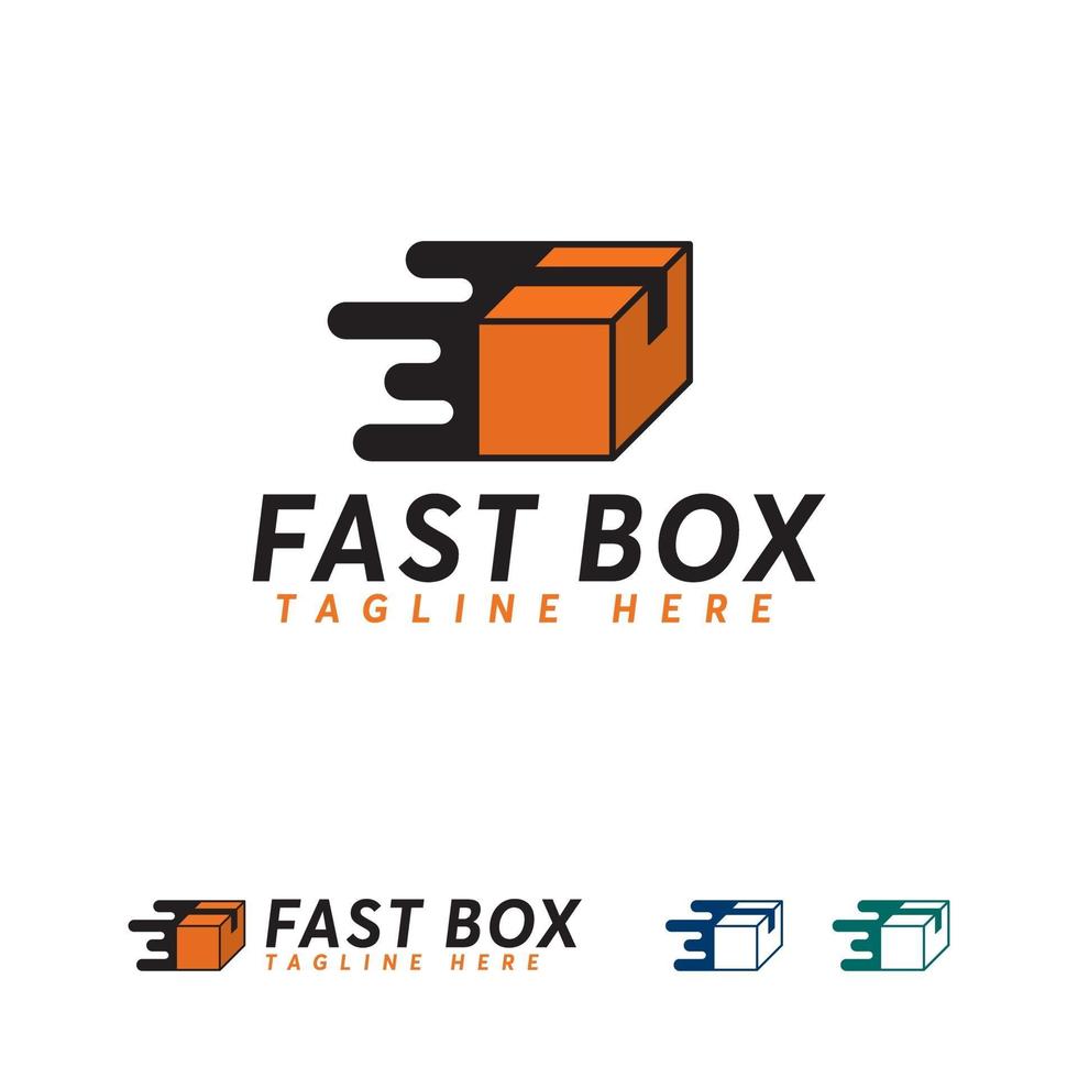 fast box logo progetta vettore, modello di logo di consegna veloce vettore