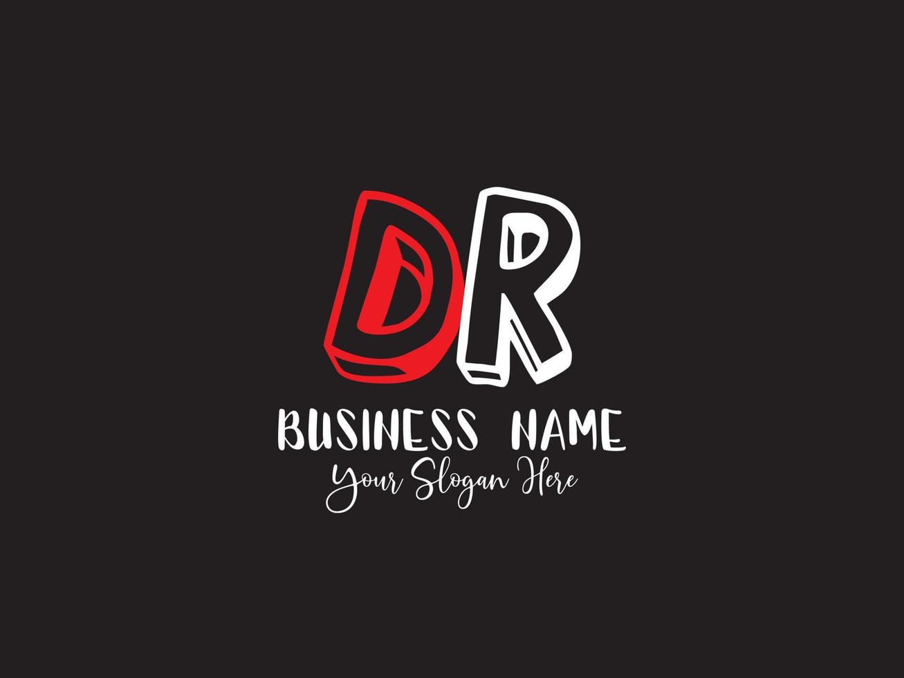 creativo dr rd logo lettera vettore icona