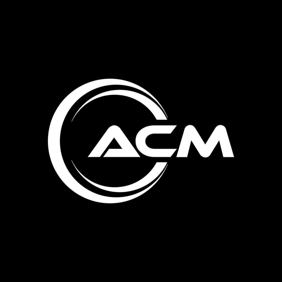 acm lettera logo design nel illustrazione. vettore logo, calligrafia disegni per logo, manifesto, invito, eccetera.