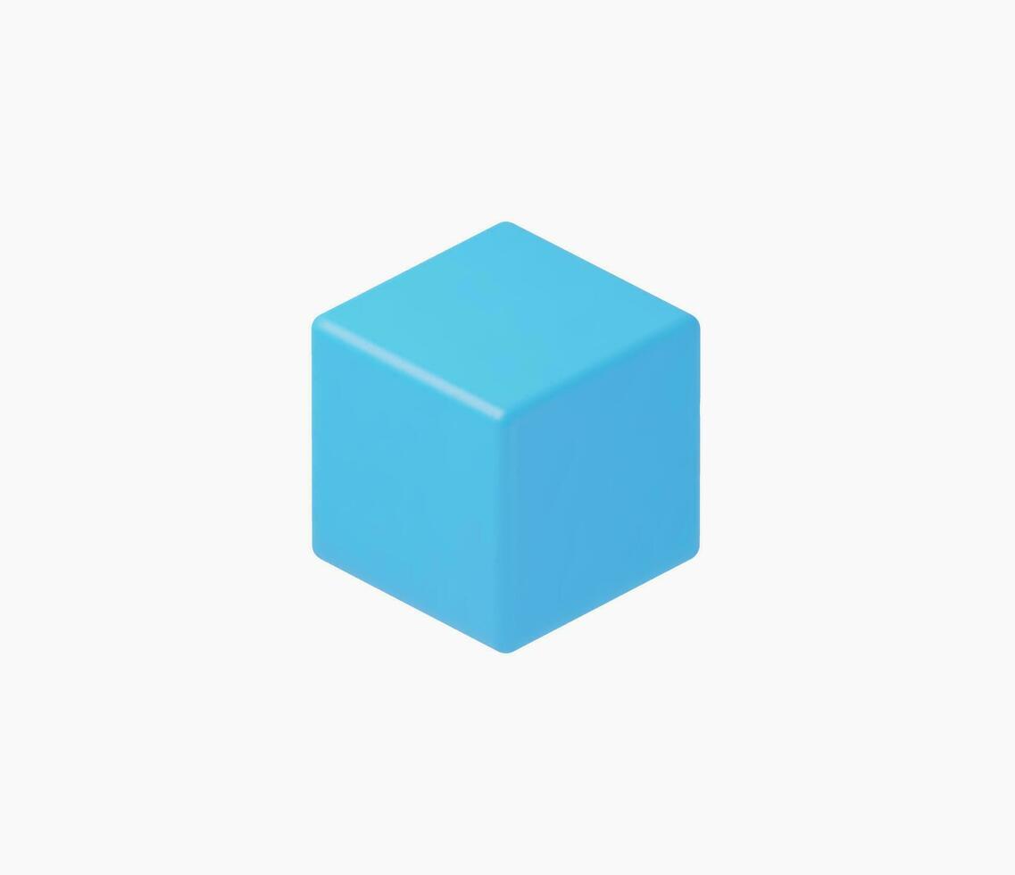 3d realistico cubo icona vettore illustrazione