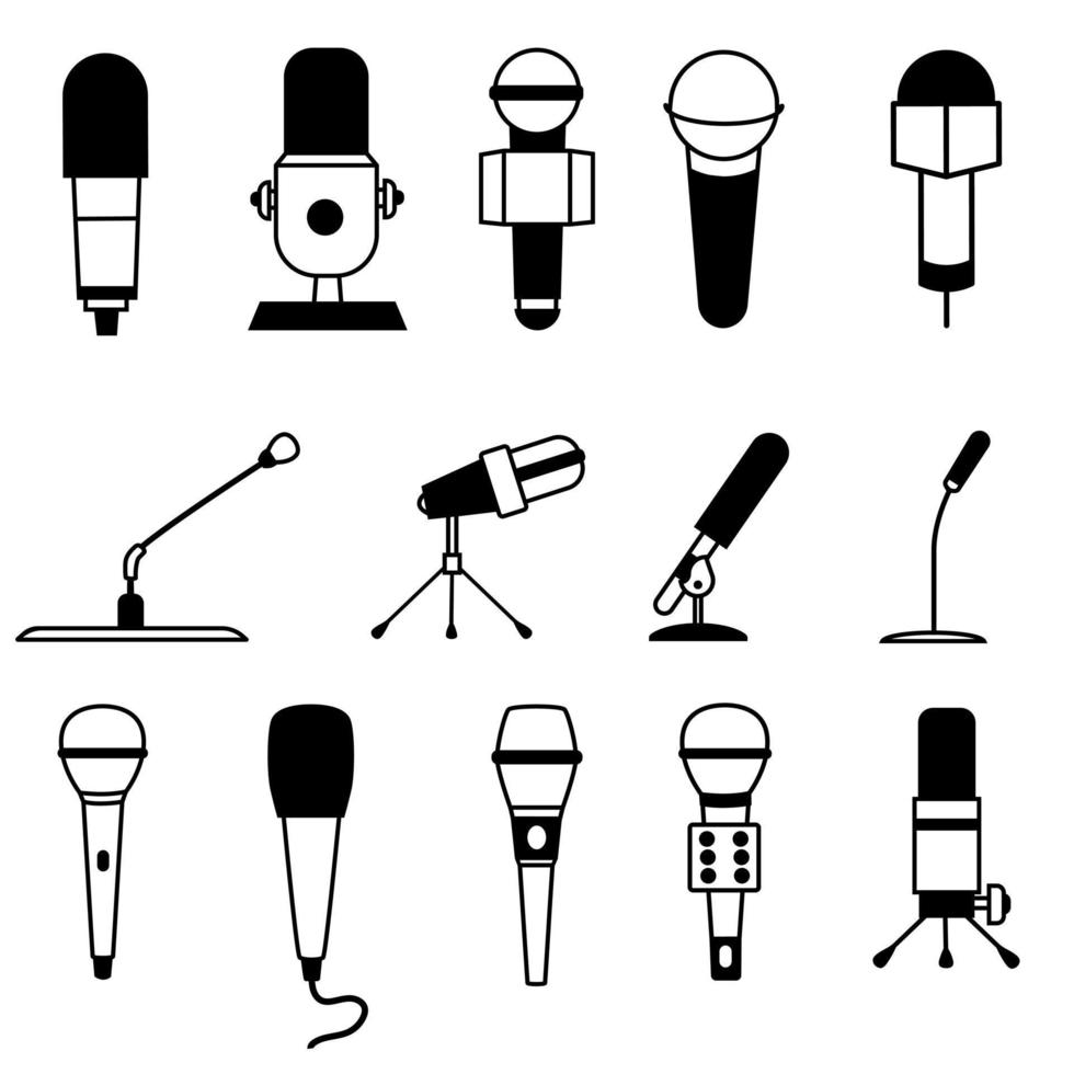 microfono icona vettore impostare. mic illustrazione cartello collezione. karaoke simbolo.