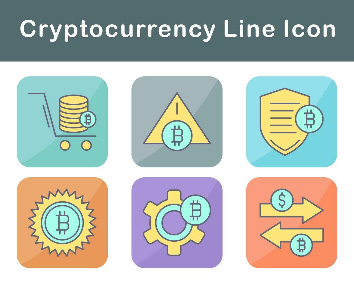 bitcoin e criptovaluta vettore icona impostato