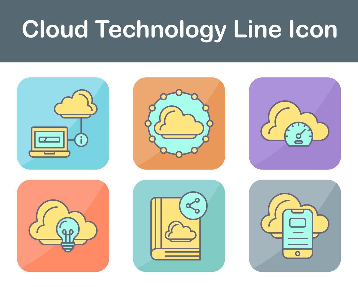 nube tecnologia vettore icona impostato