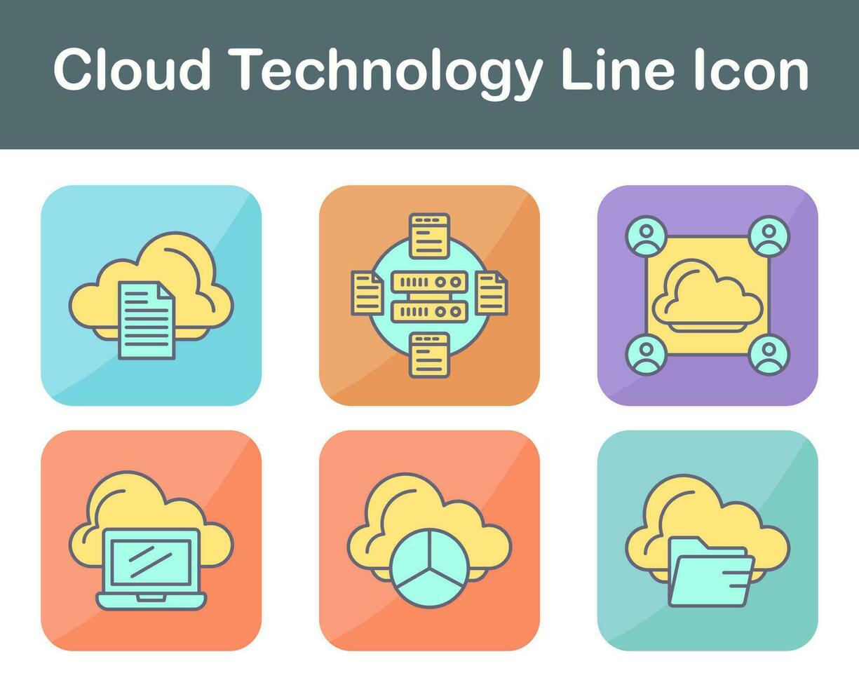 nube tecnologia vettore icona impostato