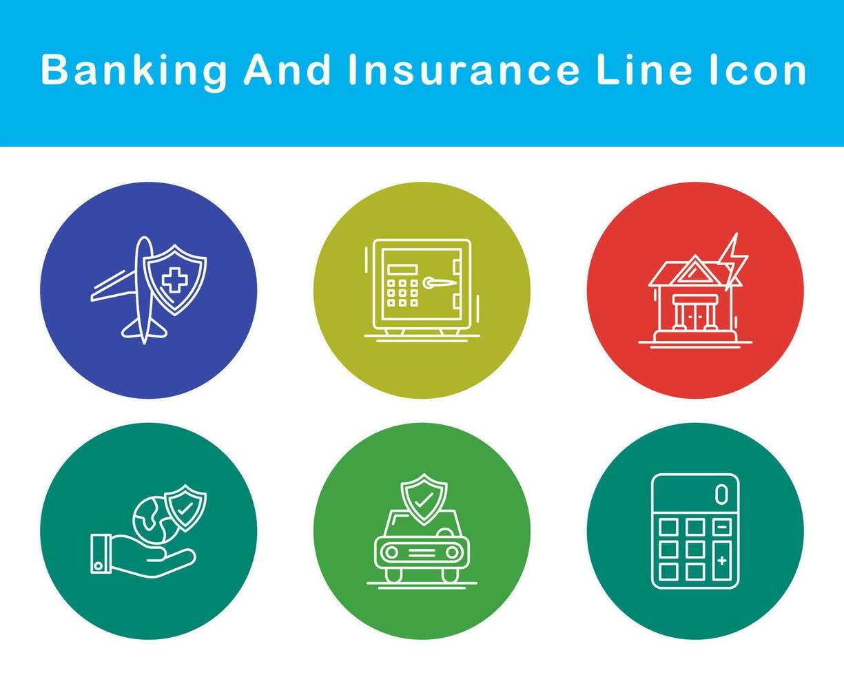 bancario e assicurazione vettore icona impostato