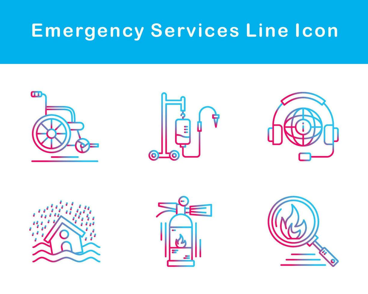 emergenza Servizi vettore icona impostato