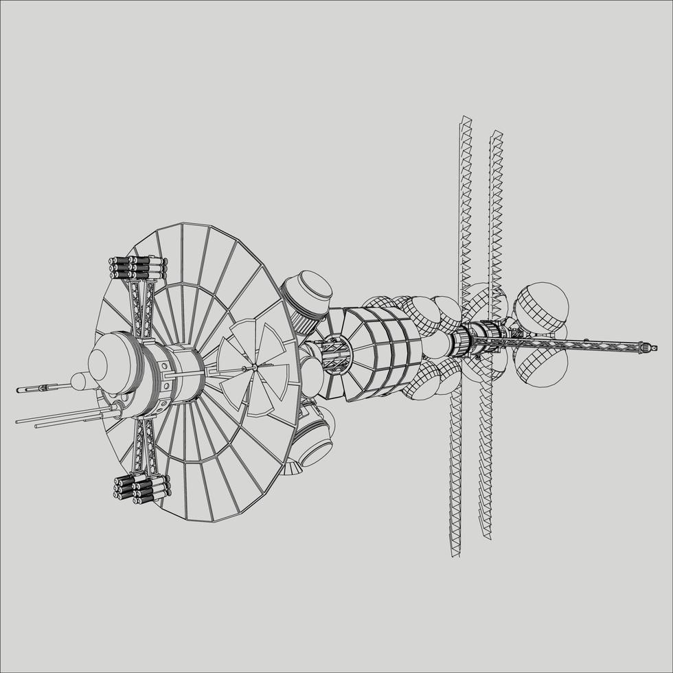 lineart dall'astronave vettore