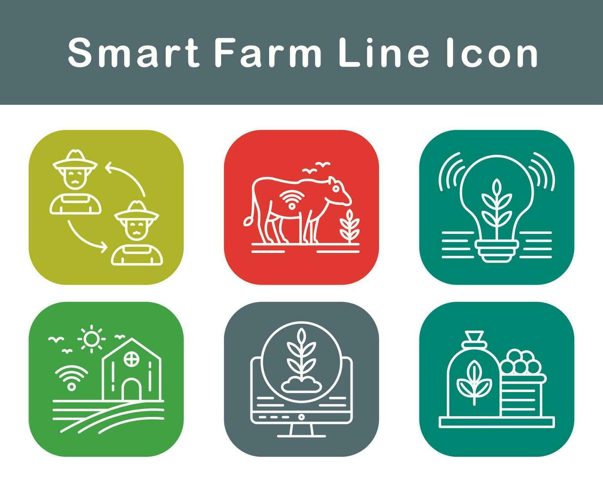 inteligente azienda agricola vettore icona impostato