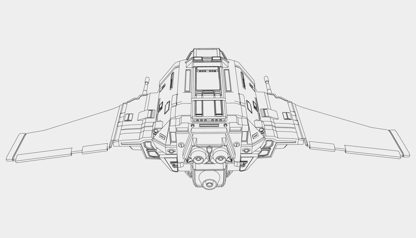 lineart dall'astronave vettore