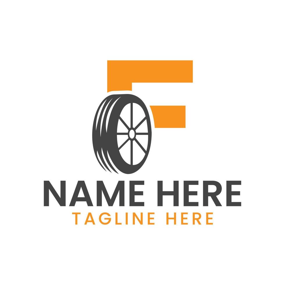 lettera f pneumatico logo per auto riparazione settore automobilistico il motore logo design vettore modello
