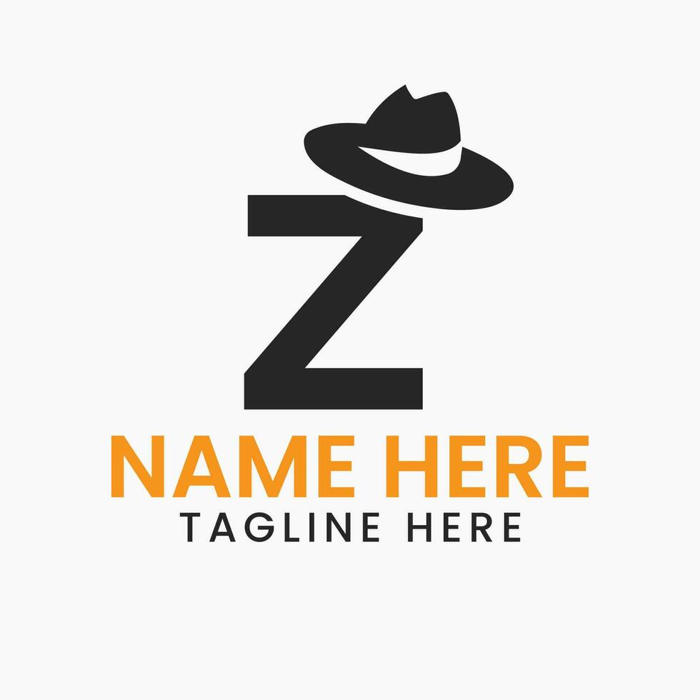 lettera z gentiluomini cappello logo design concetto con cowboy cappello icona modello vettore