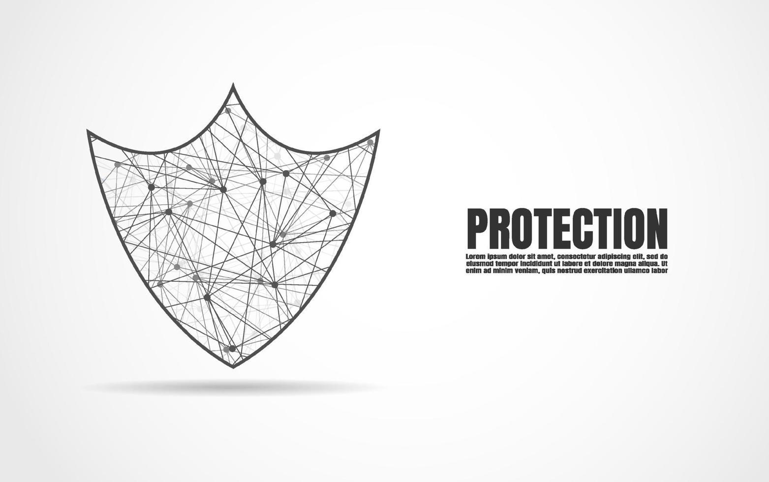 protezione dello scudo. sicurezza premium con connessione punto e linea. illustrazione vettoriale