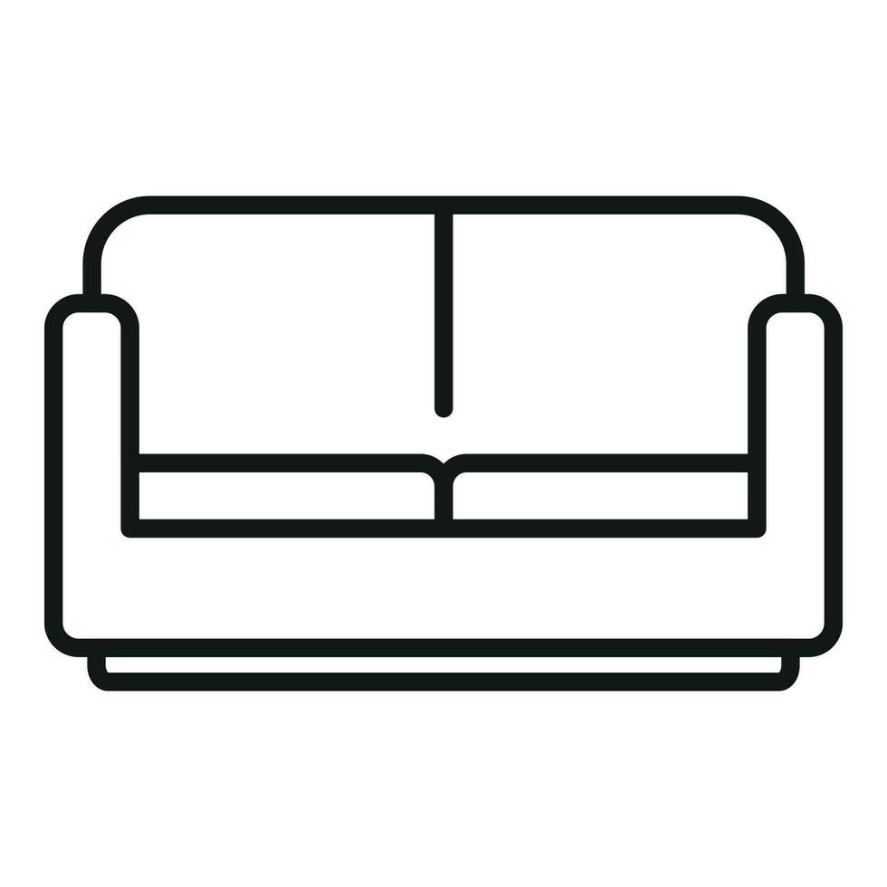 sala tessile divano icona schema vettore. interno mobilia vettore