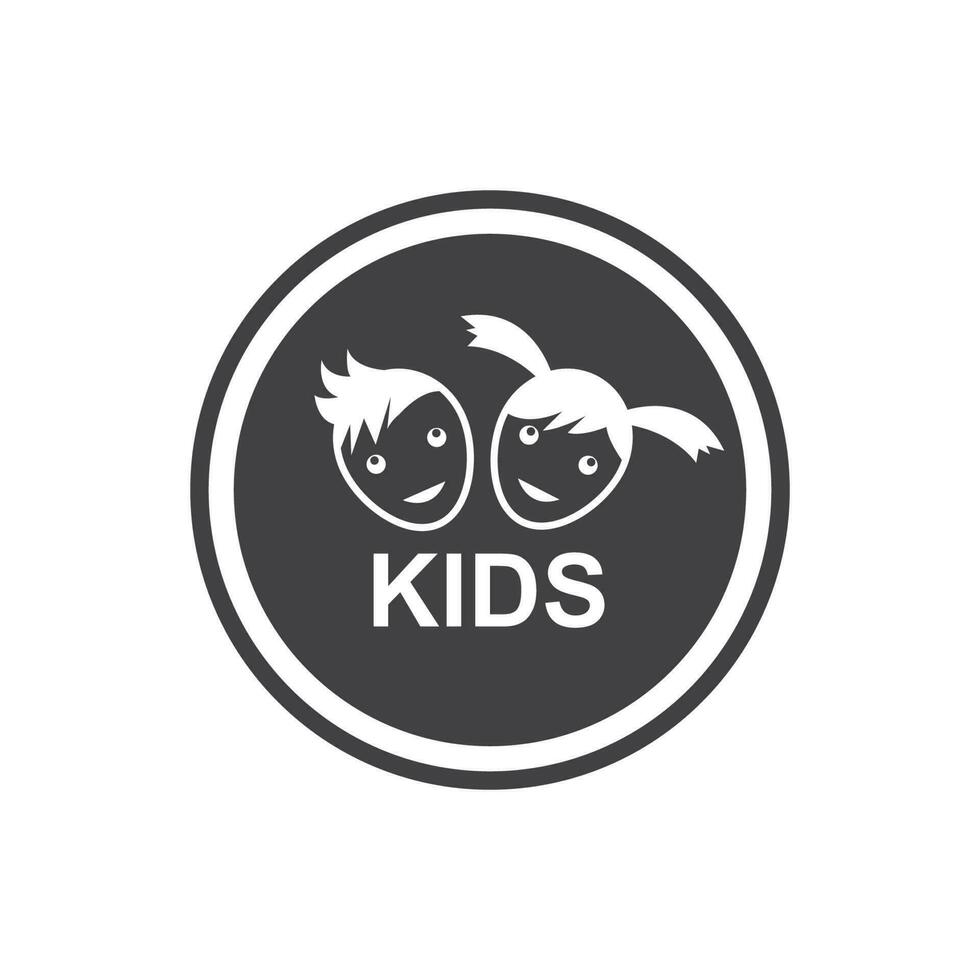 bambini icona logo vettore illustrazione
