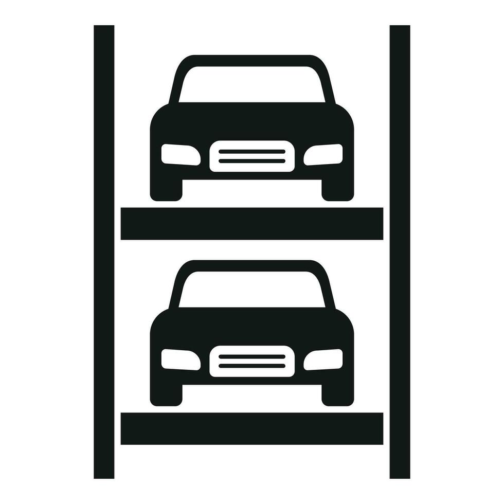 verticale parcheggio icona semplice vettore. spazio camion vettore