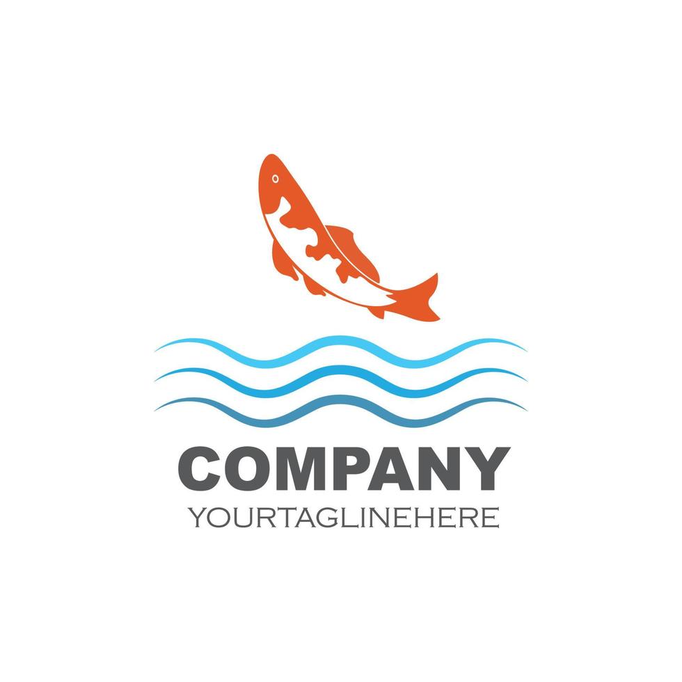 vettore di logo di pesce koi