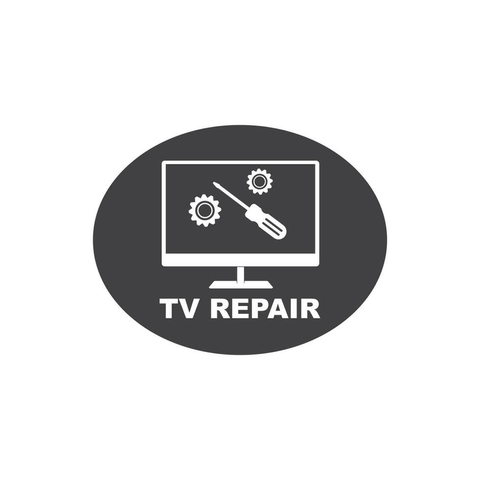 tv riparazione icona logo vettore illustrazione