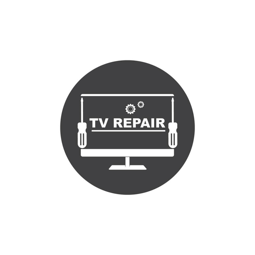 tv riparazione icona logo vettore illustrazione