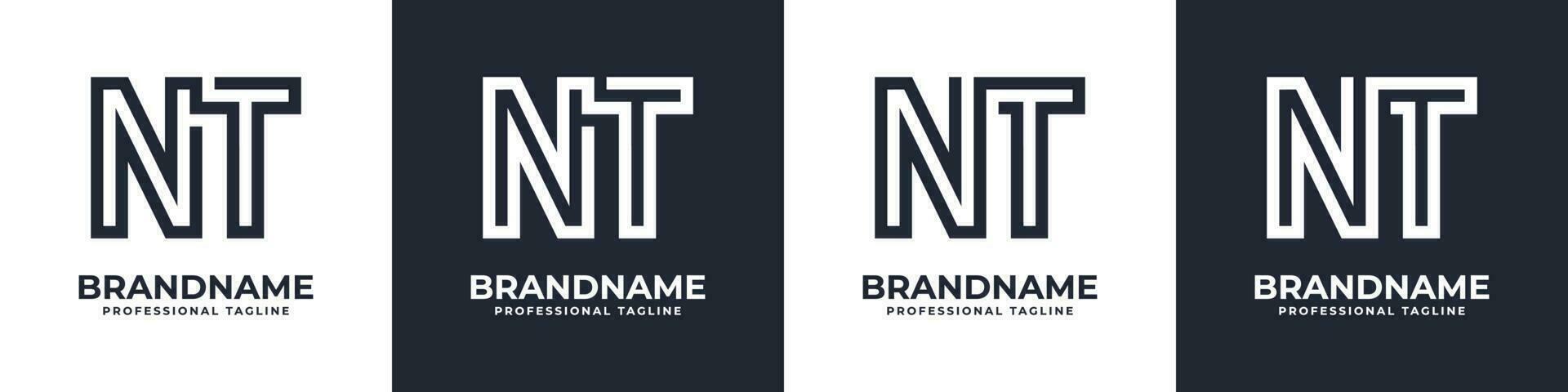 semplice nt monogramma logo, adatto per qualunque attività commerciale con nt o tn iniziale. vettore