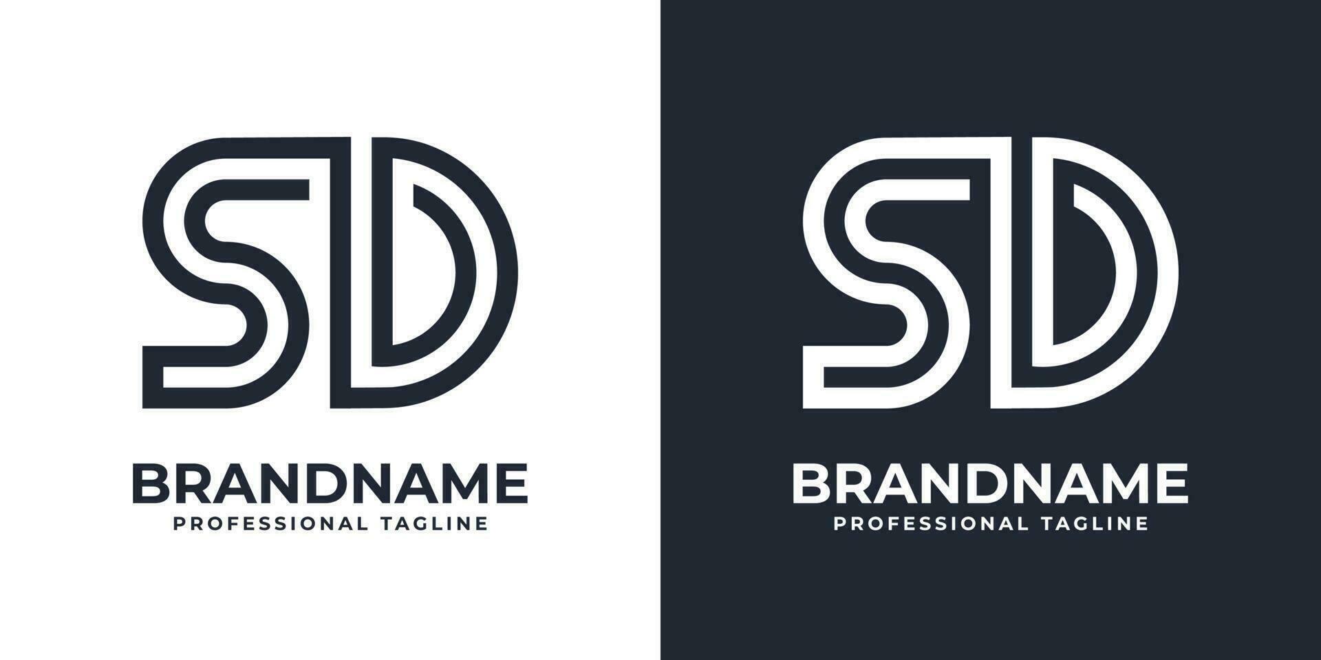 semplice sd monogramma logo, adatto per qualunque attività commerciale con sd o ds iniziale. vettore