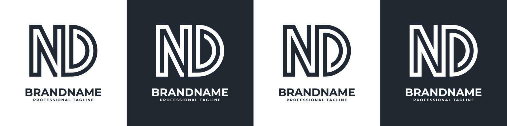 semplice nd monogramma logo, adatto per qualunque attività commerciale con nd o dn iniziale. vettore