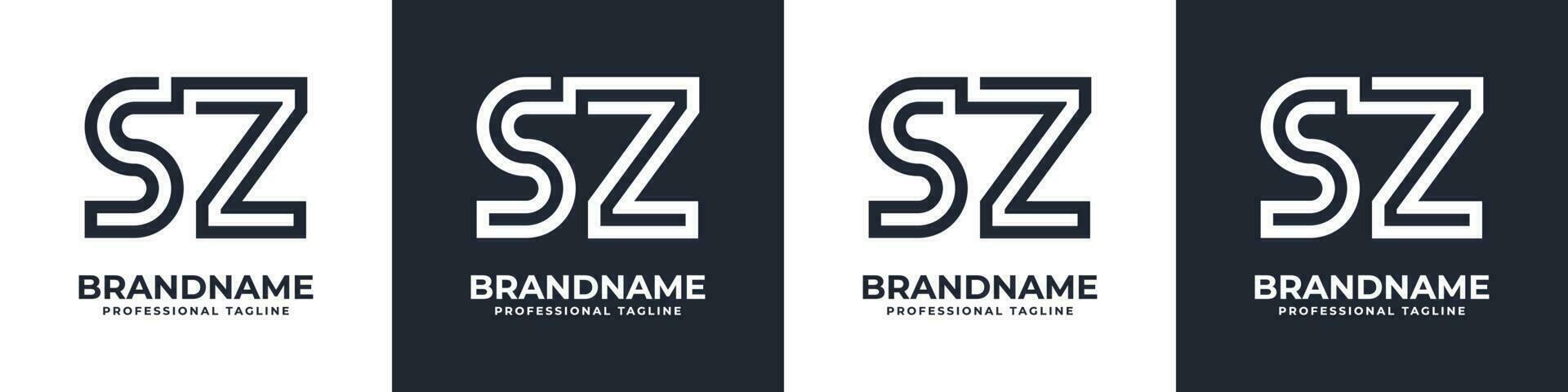 semplice sz monogramma logo, adatto per qualunque attività commerciale con sz o zs iniziale. vettore