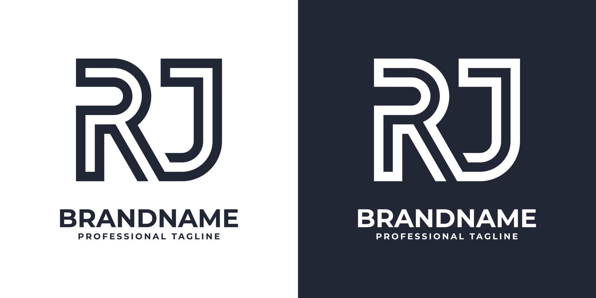 semplice rj monogramma logo, adatto per qualunque attività commerciale con rj o jr iniziale. vettore