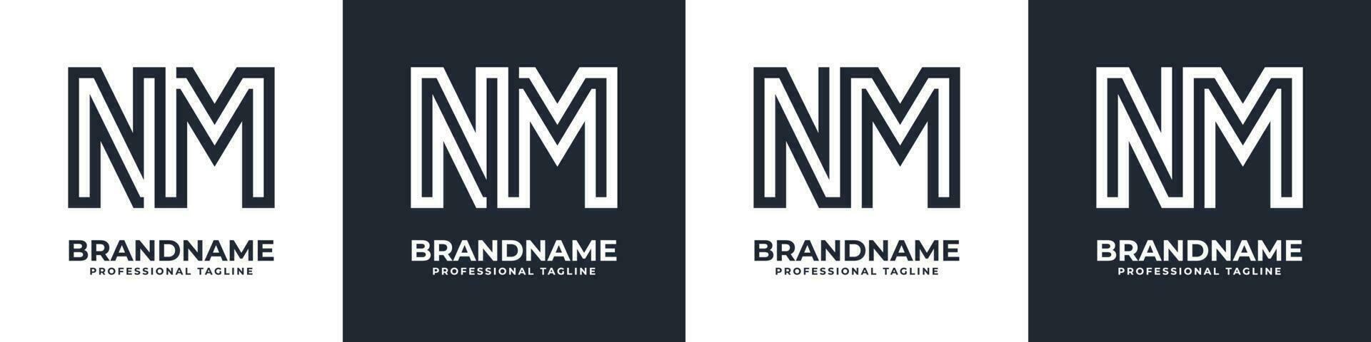 semplice nm monogramma logo, adatto per qualunque attività commerciale con nm o mn iniziale. vettore