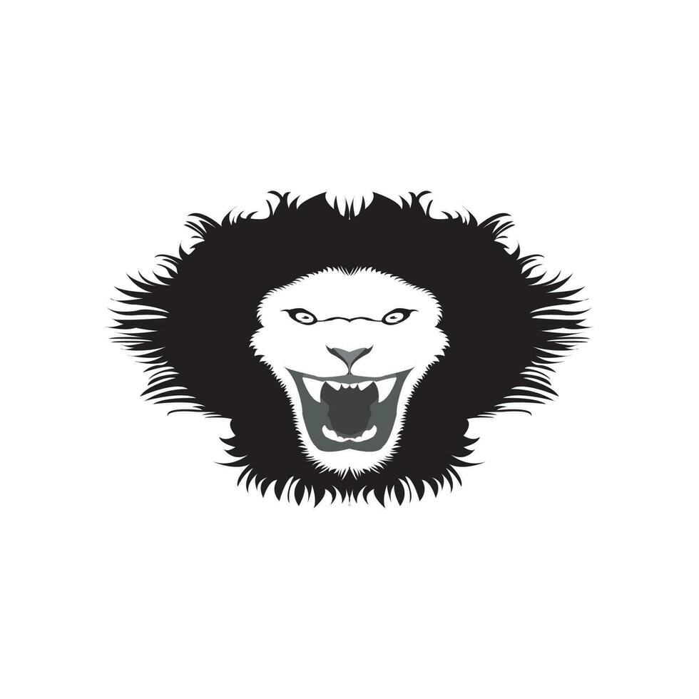 Leone testa vettore, nero e bianca illustrazione, per logo design pronto per convertire eps file vettore
